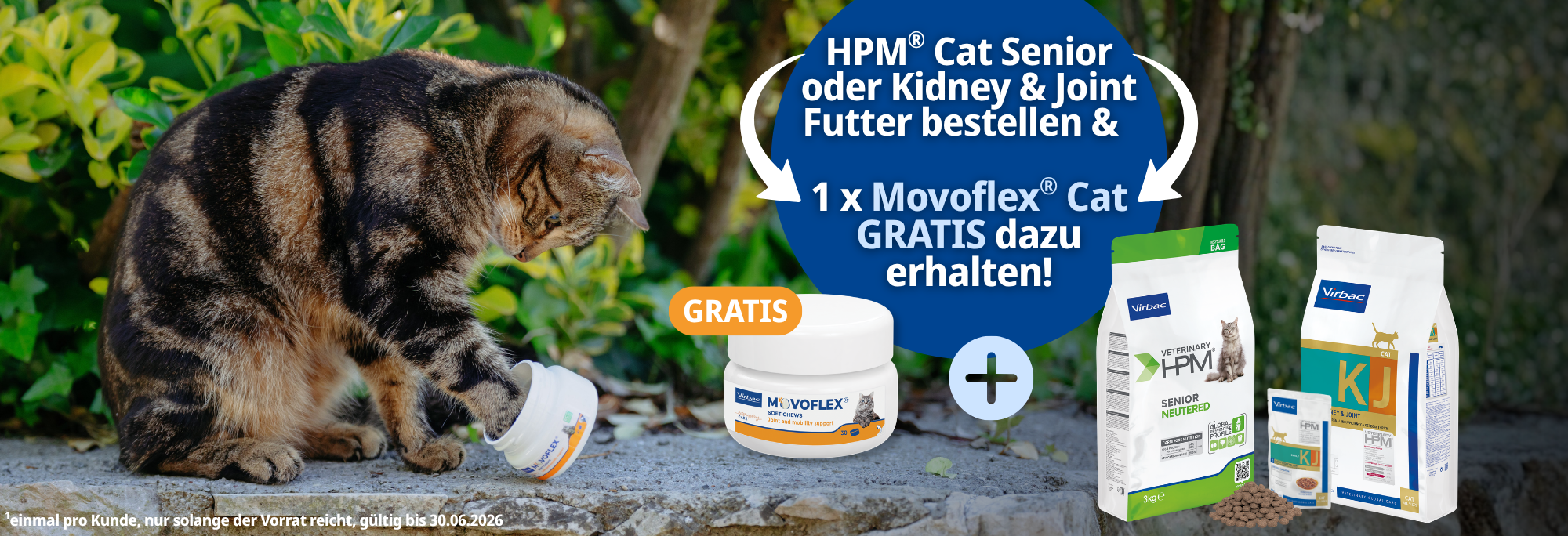 Sichere dir 1 x GRATIS Movoflex zu deiner Futterbestellung Senior & Kidney/Joint Katze