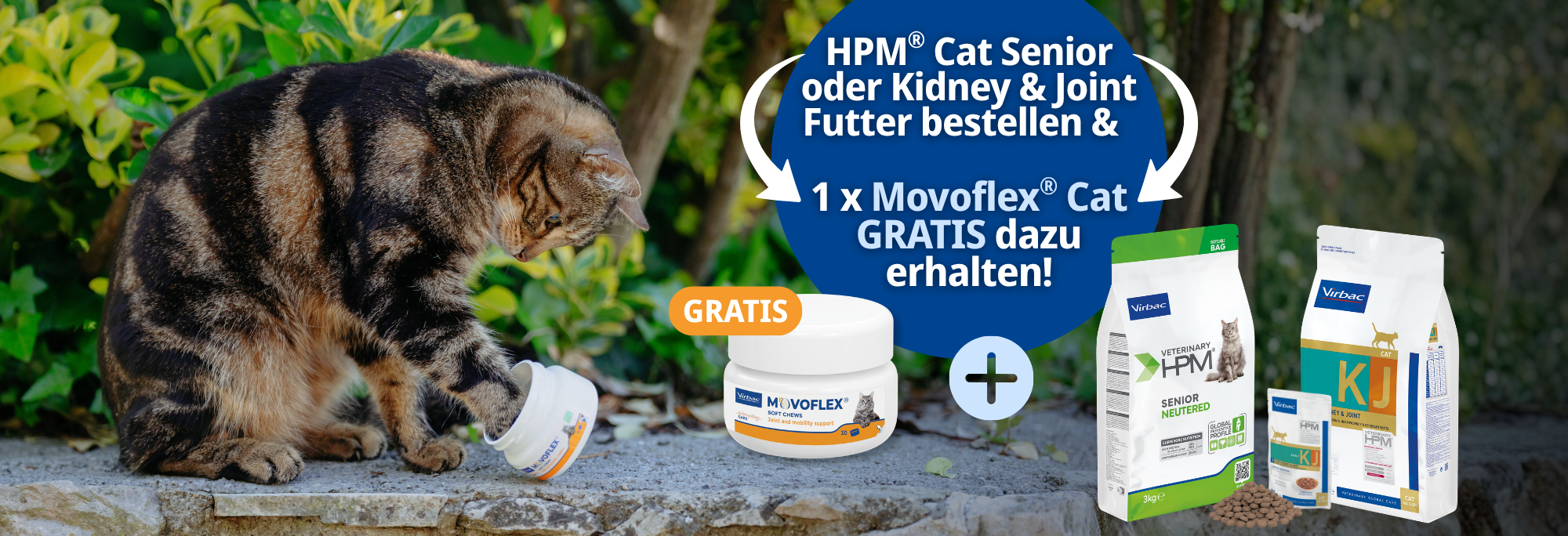 Sichere dir 1 x GRATIS Movoflex zu deiner Futterbestellung Senior & Kidney/Joint Katze