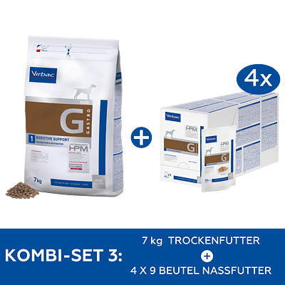 Set Dog Gastro Digestive Support + Nassfutter von Virbac